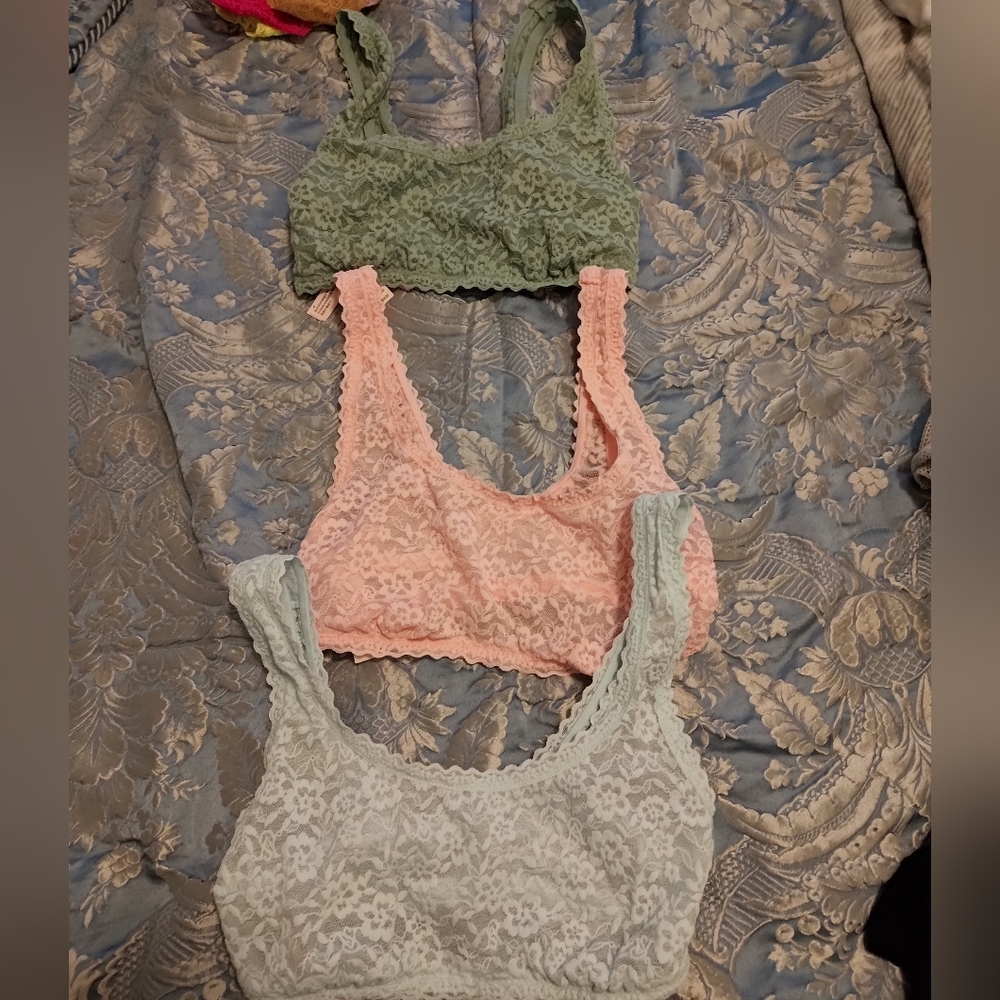 Victoria's Secret Lace Bralette in Mint Green 3 Set